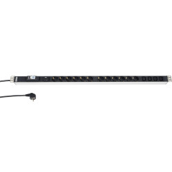 Hyperline SHT-12SH-4IEC-BF-2.5EU Блок розеток, 12 х DIN49440 + 4 х IEC320 C13, 16 A, автомат, защита от перенапряжения, шнур 2.5 м с вилкой DIN49441, 1006 x 44.4 x 44.4 мм
Блоки розеток Hyperline