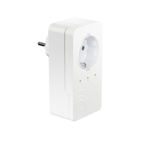 D-Link DHP-P338AV PowerLine-адаптер с поддержкой HomePlug AV, 3 LAN-портами и встроенной электрической розеткой