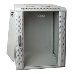 Cabeus SH-05F-18U60/35 Шкаф телекоммуникационный настенный 19 18U 600x350x901mm (ШхГхВ) дверь стекло