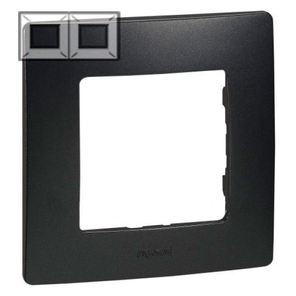 LEGRAND 672582 Рамка 2 поста, цвет антрацит, ETIKA