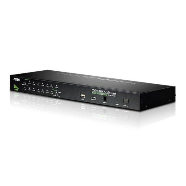 ATEN CS1716A-AT-G Переключатель, электрон., KVM, 1 user PS2/USB+VGA =>16 cpu PS2/USB+VGA, со шнурами USB 2х1,8м,, 2048x1536, 1U 19, исп,спец,шнуры, OSD, каскад 512