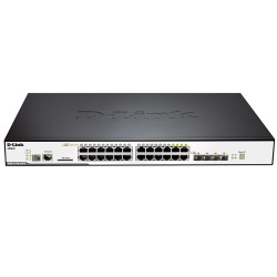 D-Link DGS-3120-24PC/B1ARI Управляемый коммутатор уровня 3 с 20 портами 10/100/1000Base-T, 4 комбо-портами 100/1000Base-T/SFP (24 порта с поддержкой PoE), 2 портами 10GBase-CX4 и программным обеспечением Routed Image (RI)