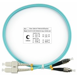 Cabeus FOP-50-SC-FC-1,5m Шнур оптический duplex SC-FC 50/125 mm OM3 1,5м LSZHОдномодовые и многомодовые оптические патч-корды, SC/PC-FC/PC, дуплекс