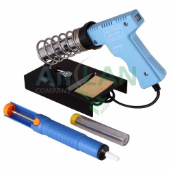 REXANT 12-0164 Набор для пайки (паяльник импульсный 30/70 Вт, оловоотсос, подставка, припой) (ZD-303-A)