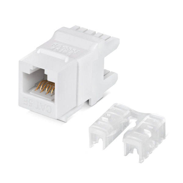 Cabeus KJ-RJ45-Cat.5E-180 Degree Вставка Keystone Jack RJ-45(8P8C), 180 градусов, категория 5e, Dual IDC (110&Krone type), белая