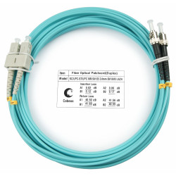 Cabeus FOP-50-SC-ST-10m Шнур оптический duplex SC-ST 50/125 mm OM3 10м LSZHОдномодовые и многомодовые оптические патч-корды, ST/PC-SC/PC, дуплекс