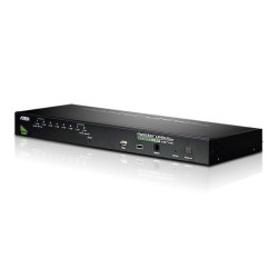 ATEN CS1708A-AT-G Переключатель, электрон., KVM, 1 user PS2/USB+VGA => 8 cpu PS2/USB+VGA, со шнурами USB 2х1,8м,, 2048x1536, 1U 19, исп,спец,шнуры, OSD, каскад 256