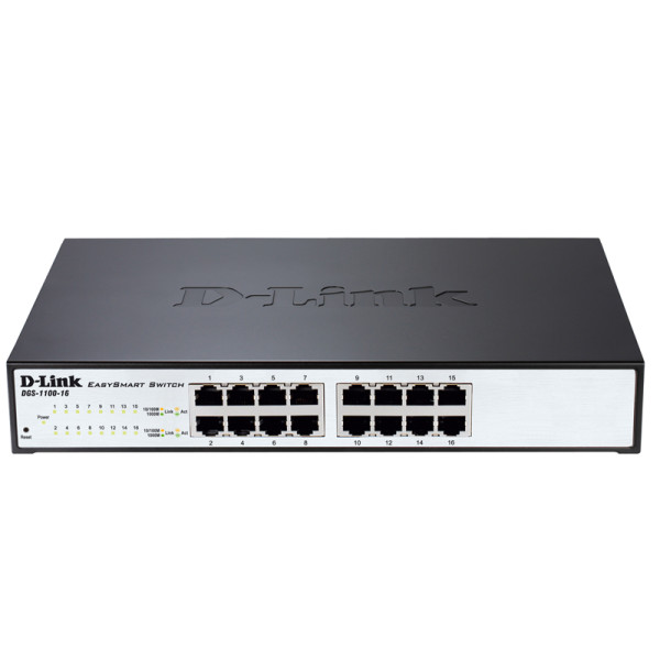 D-Link DGS-1100-16 Настраиваемый компактный коммутатор EasySmart с 16 портами 10/100/1000Base-T