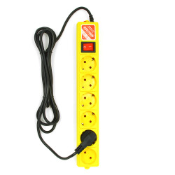 Power Cube SPG(5+1)-B-жо10 Фильтр-удлинитель, 3.0 м, 6 розеток, 10А/2,2кВт, желтый