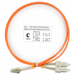 Cabeus FOP-62-LC-SC-1m Шнур оптический duplex LC-SC 62,5/125 mm 1м LSZHОдномодовые и многомодовые оптические патч-корды, LC/PC-SC/PC, дуплекс